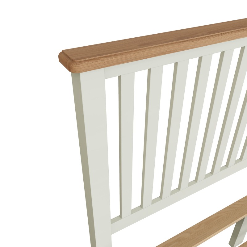 DC GA Double Bed Frame Pure White/Light Oak